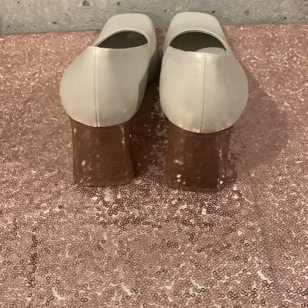 Kenneth Cole New York Square Toe Wooden Block Heel Pumps - Size 7.5 - Picture 5 of 7
